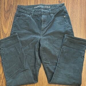 American Eagle Corduroy Green High Waisted Mom Jeans